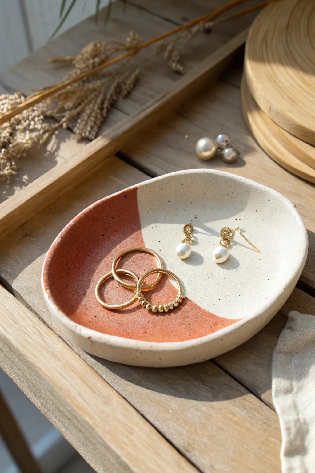 Discover the art of simplicity with these handcrafted clay jewelry dishes—where minimalist design meets bold elegance.