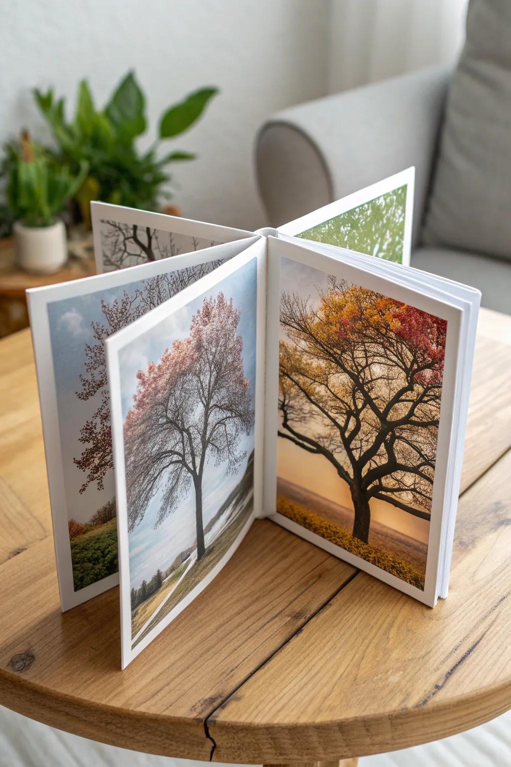 Witness the beauty of change with a seasonal tree flip book.