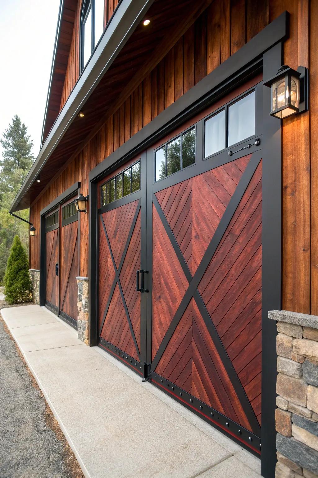 Where modern sophistication meets rustic allure: Transform your garage with style.