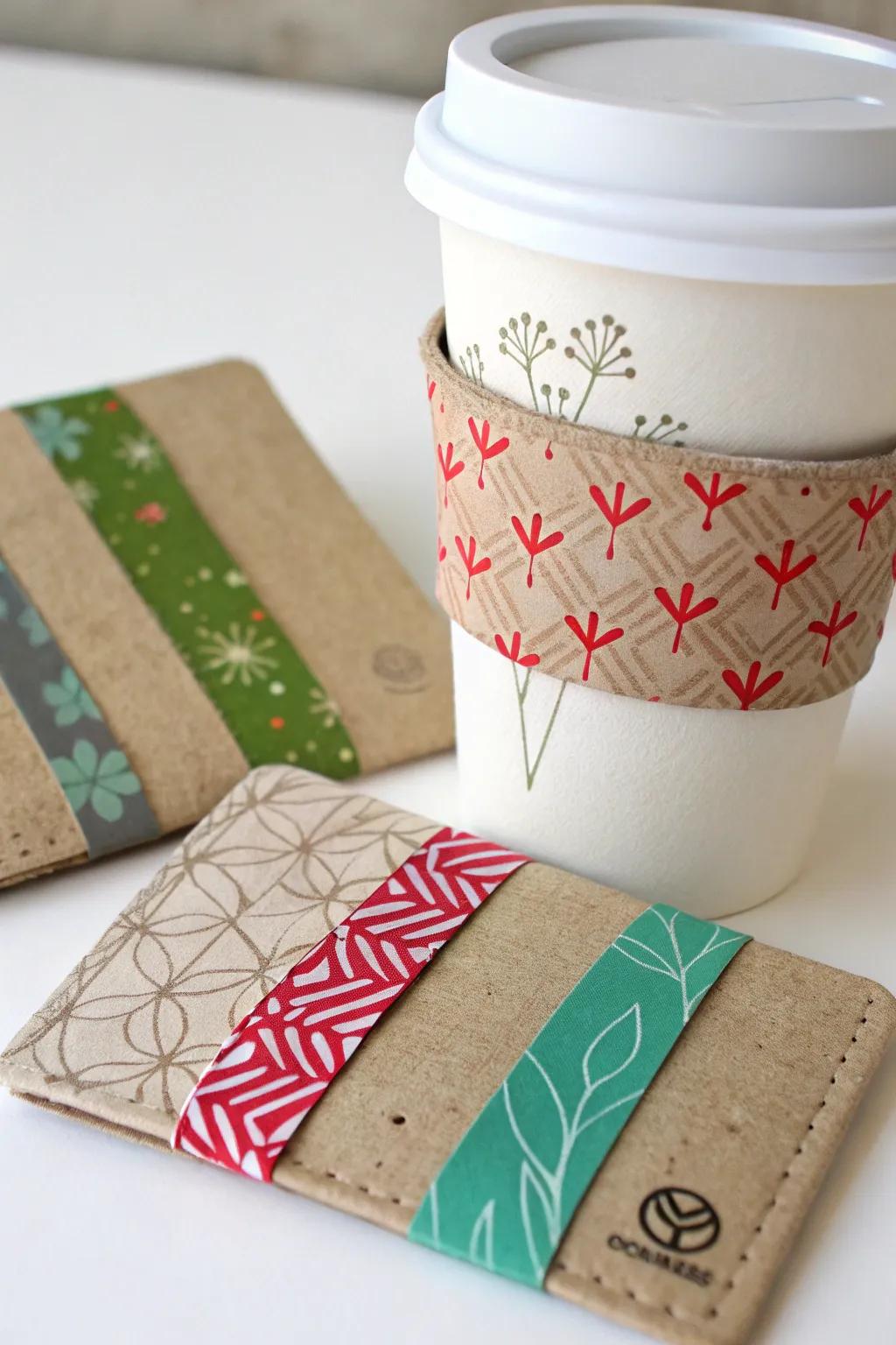 Transform a simple coffee sleeve into a beautifully crafted gift card holder with a personal touch!