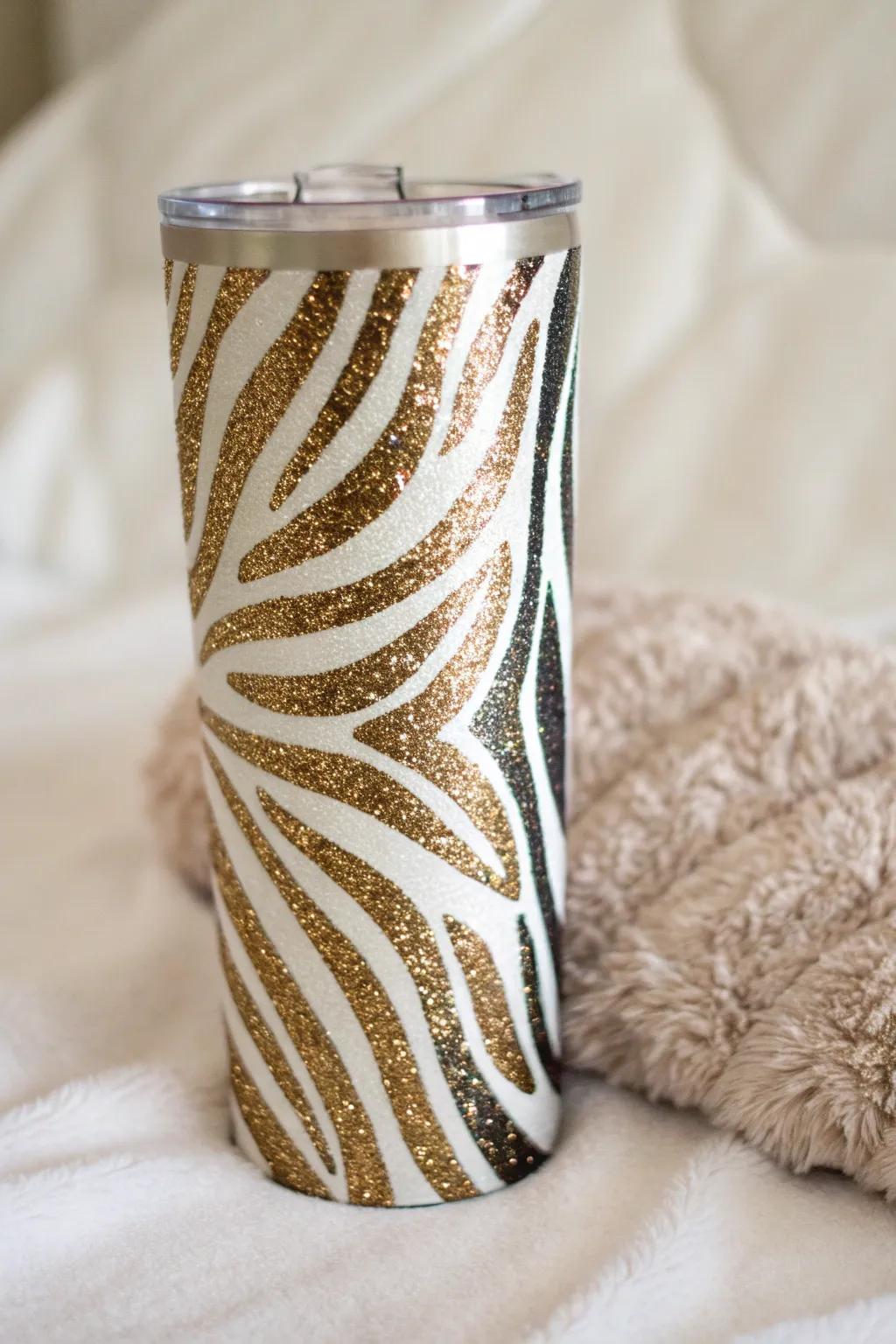 Unleash your wild side with this stunning zebra print tumbler, where bold meets beautiful!
