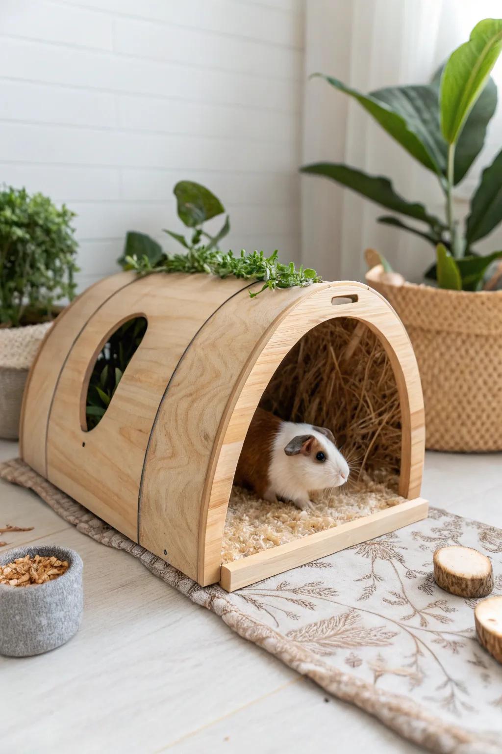 Explore in Style: A Chic Tunnel Hideaway for Your Guinea Pigs!