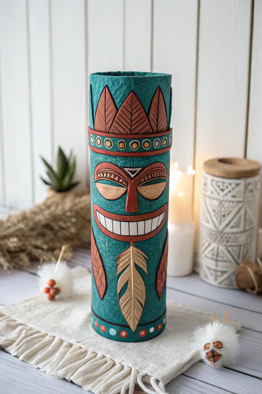 Add a touch of Polynesian charm to your home with this colorful DIY tiki totem!