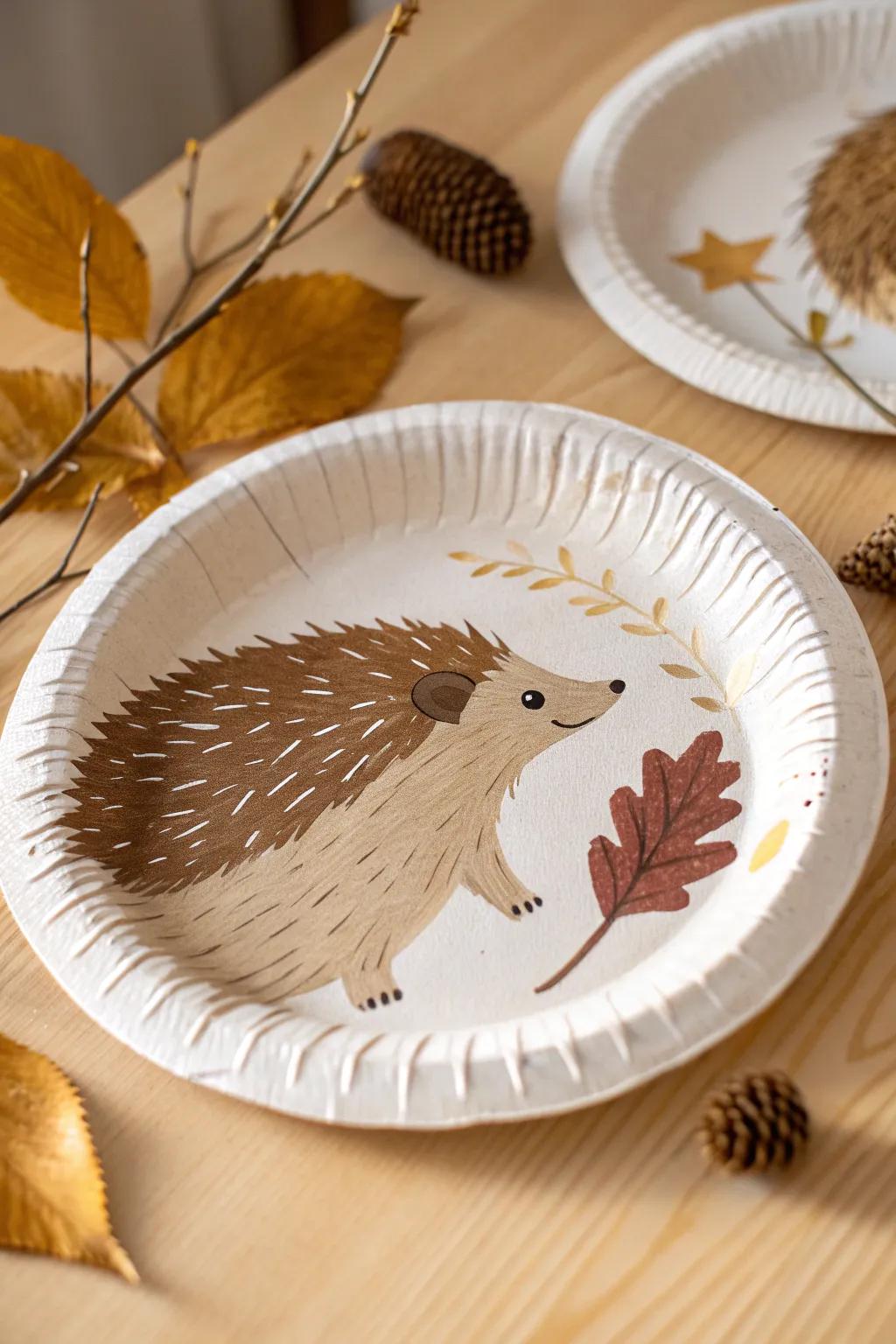 Transform ordinary paper plates into charming hedgehogs that add a touch of whimsy to your decor!