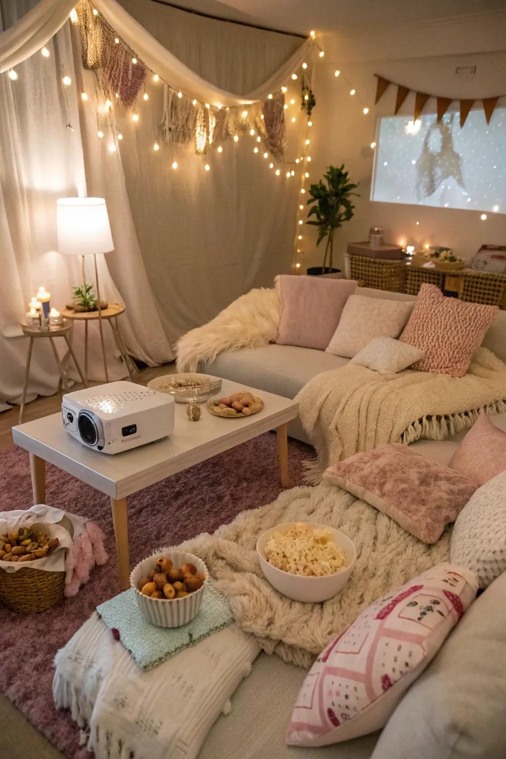 Indulge in a cozy and fun-filled hen party sleepover.