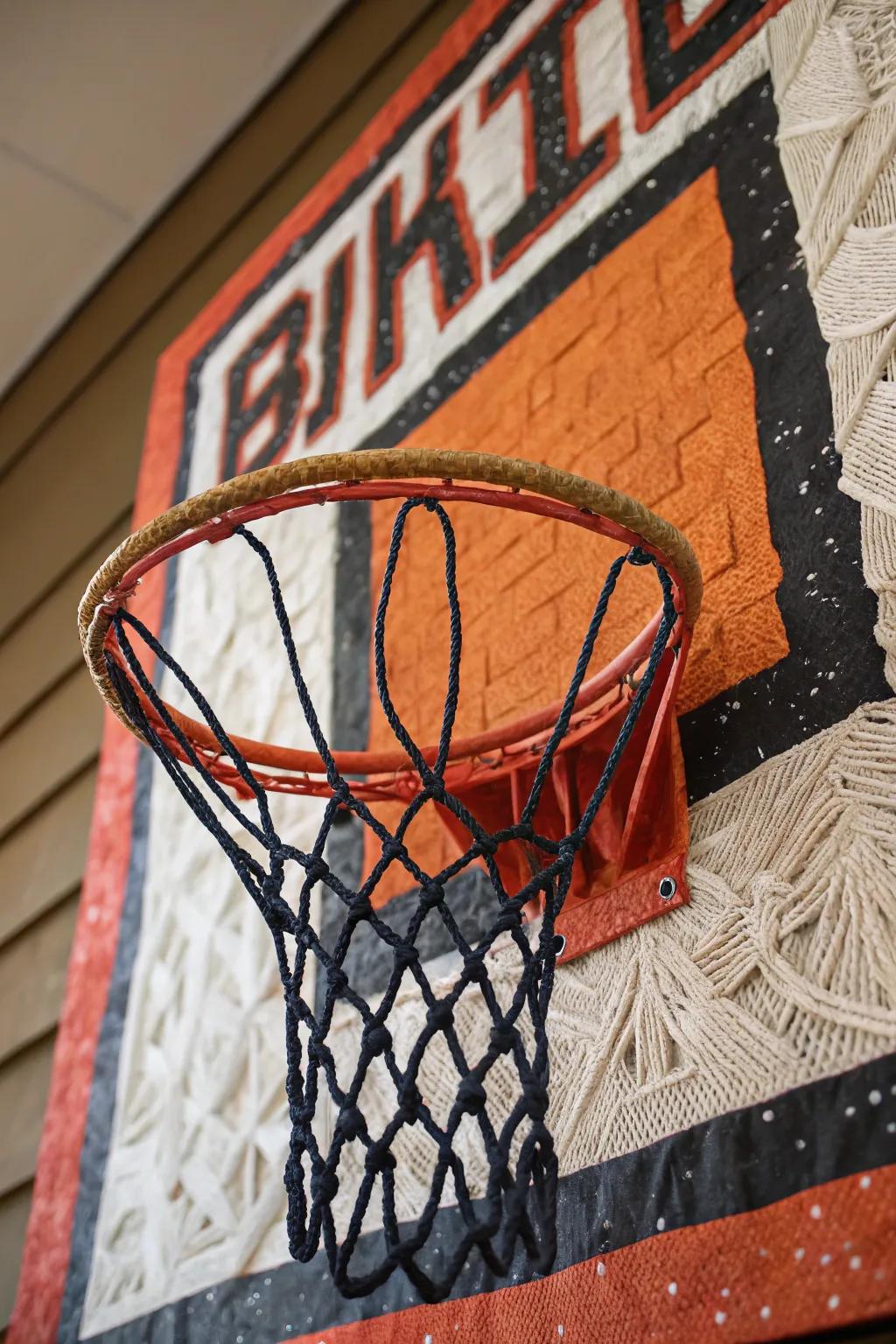 Bring the game to life with this handcrafted basketball hoop art!