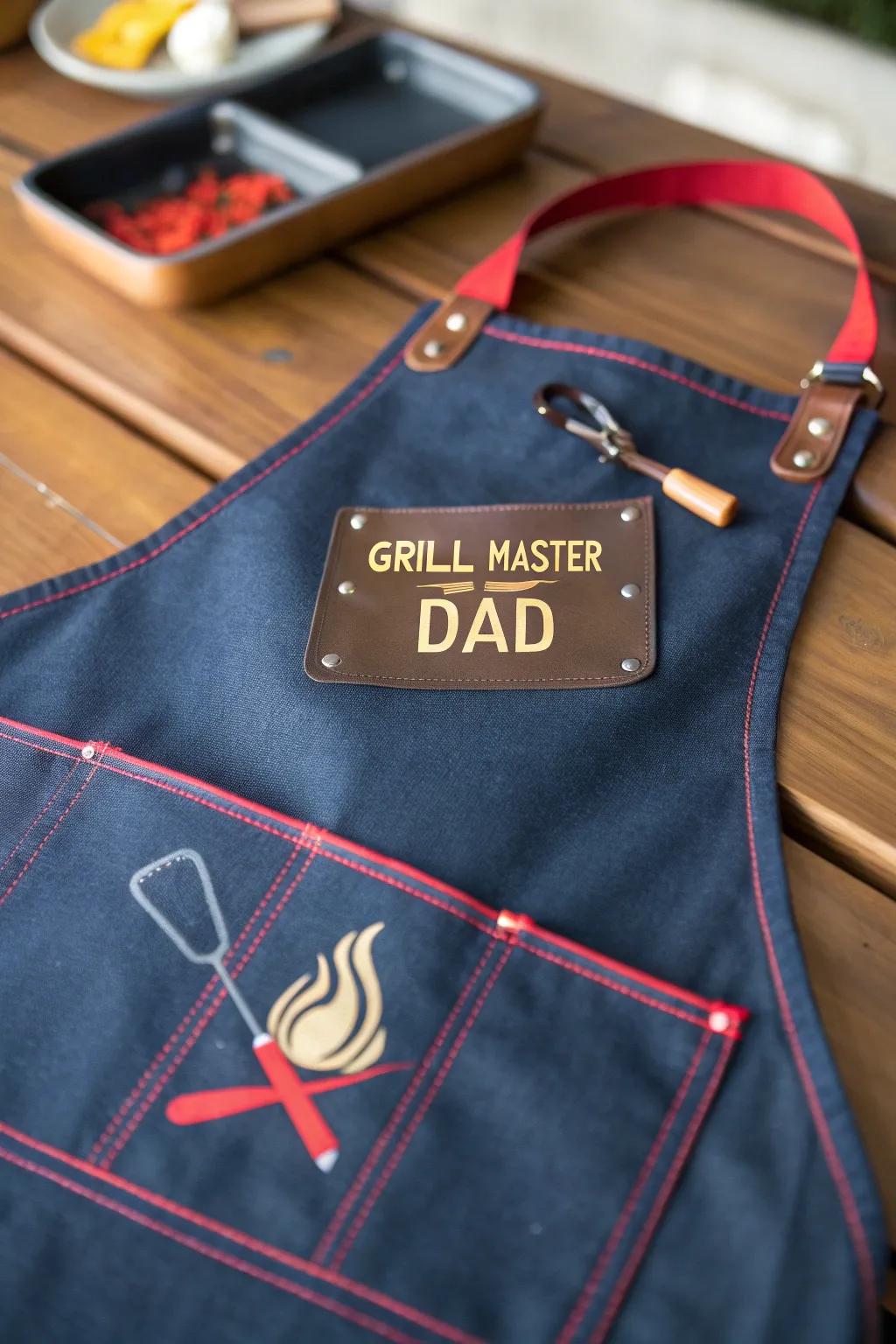Crafted with love: A personalized apron for the ultimate Grill Master Dad!