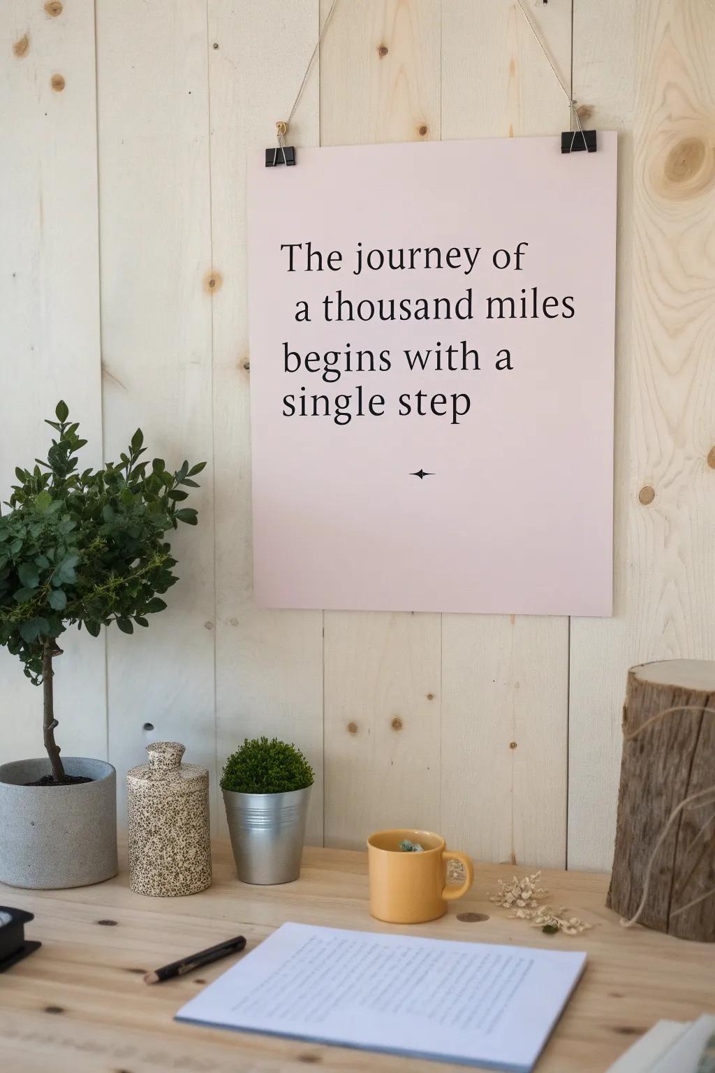 Start your journey with inspiration—embrace each step with this minimalist quote poster. #MarathonMotivation #ScandiBoho