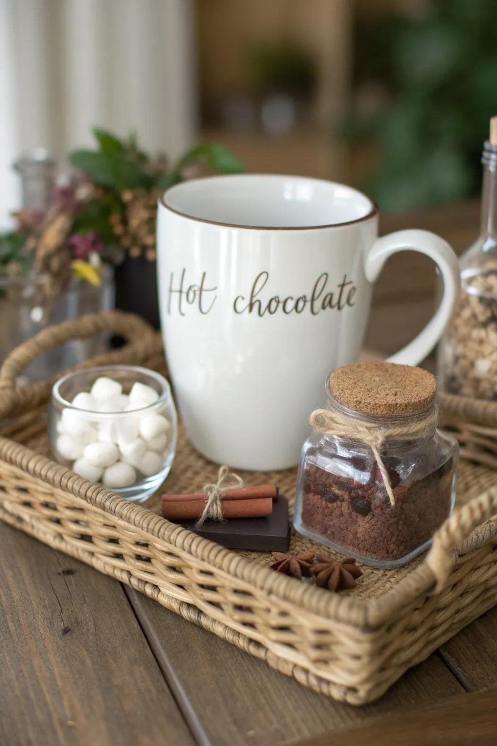 Craft the perfect personalized cocoa kit, where minimalist design meets cozy elegance.