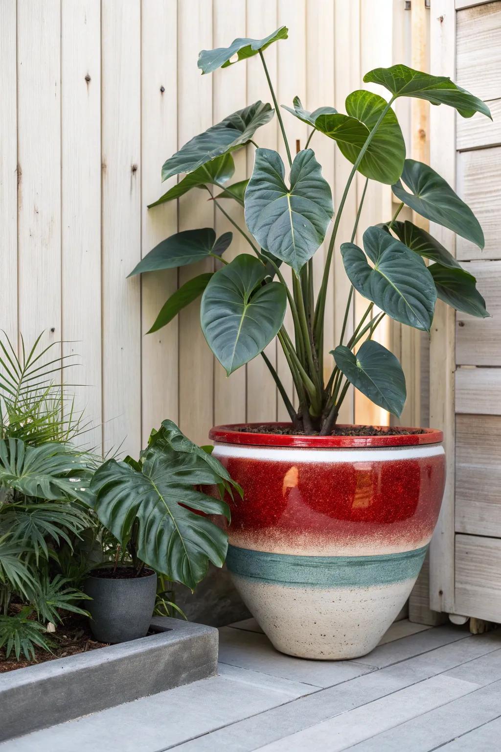 Create your private paradise with lush, big-leaved plants as natural screens. 🌿✨ #GardenPrivacy #ScandiBohoStyle