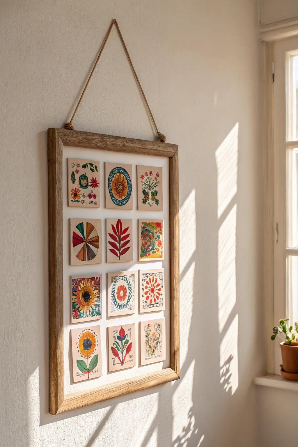 Elevate your walls with a chic sticker frame display, blending minimalist beauty with bohemian flair.