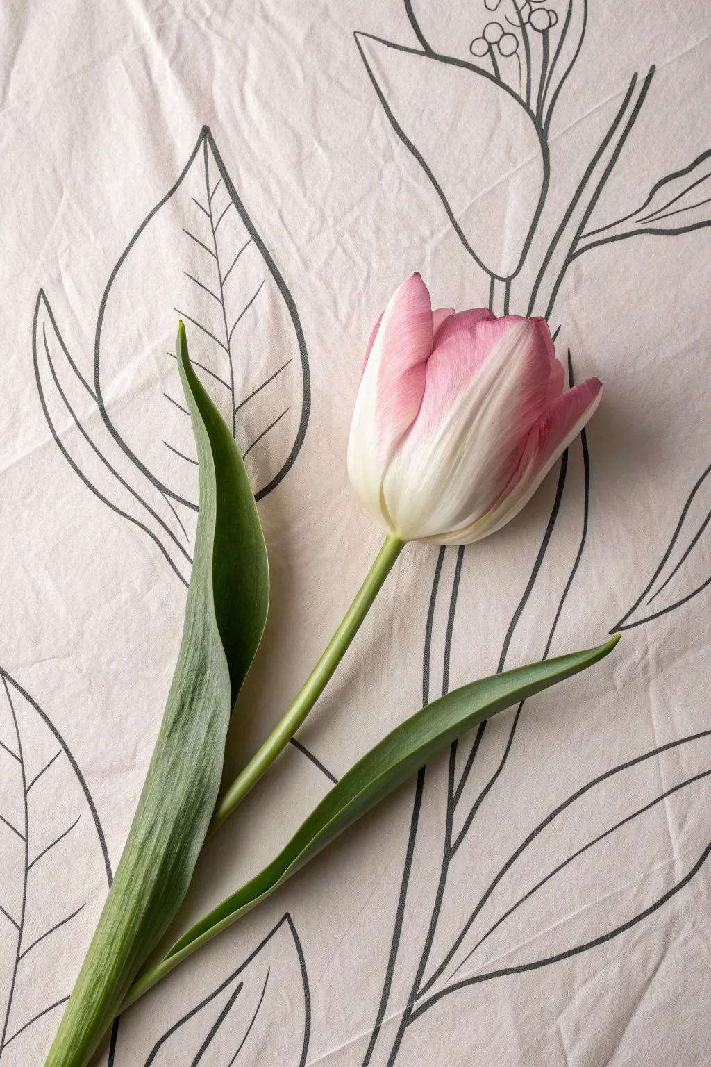 Discover the charm of simplicity with this elegant tulip sketch, where minimalism meets natural beauty.
