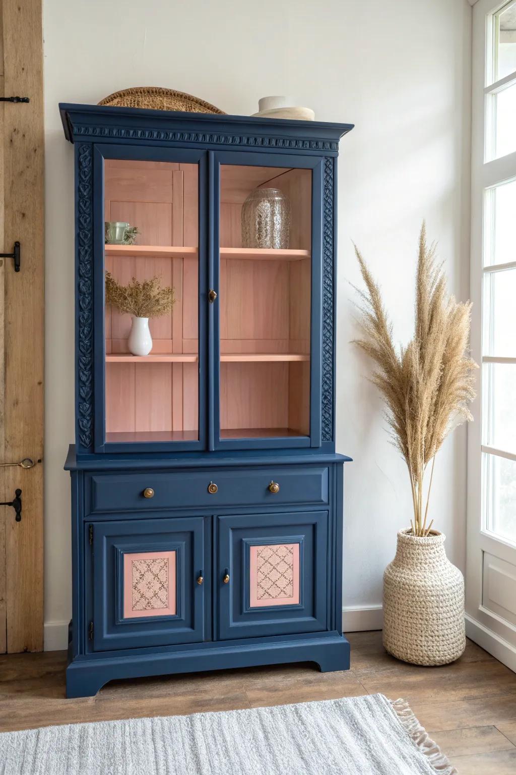 Transform your space with two-toned elegance: where bold meets serene.