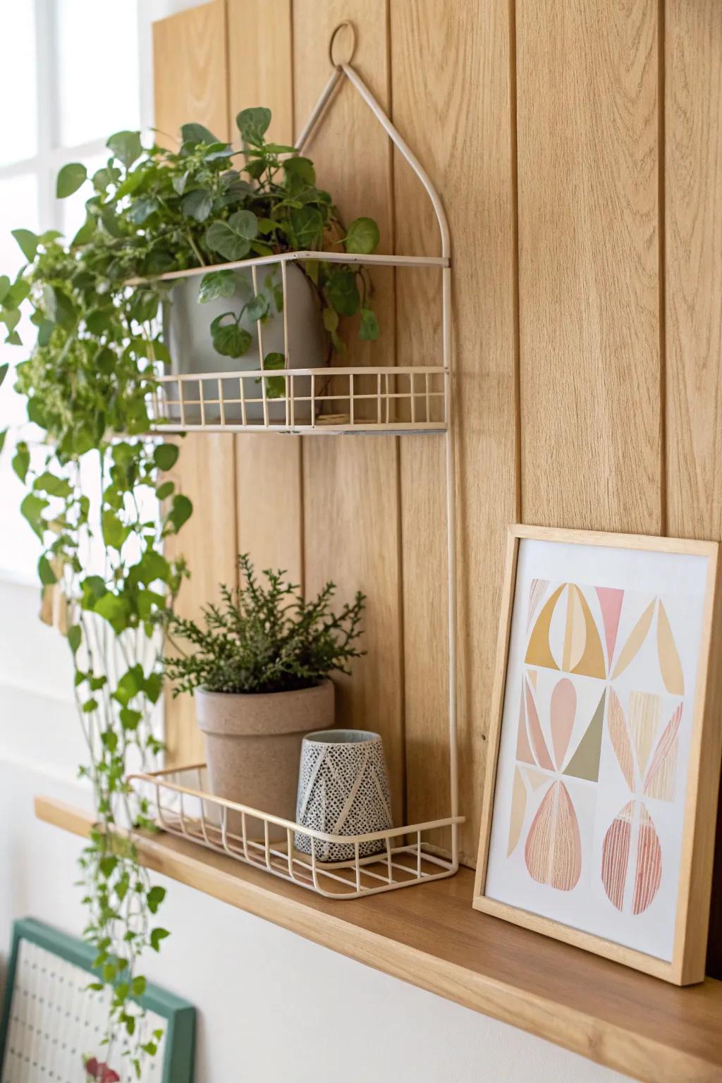 Elevate your kitchen with a touch of nature and art, blending functionality with flair.