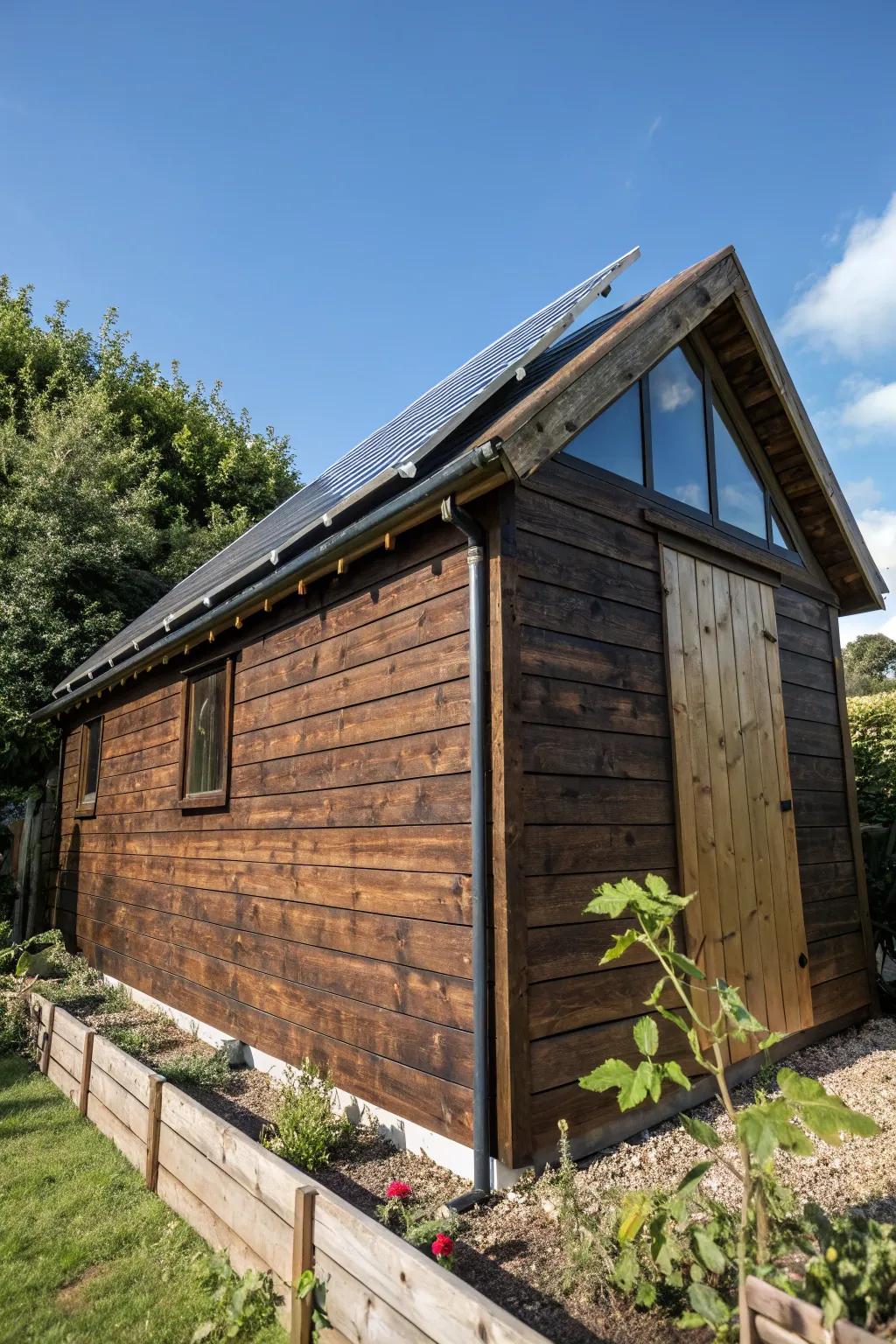 Harness the power of the sun with style: Transform your shed into a sustainable powerhouse.