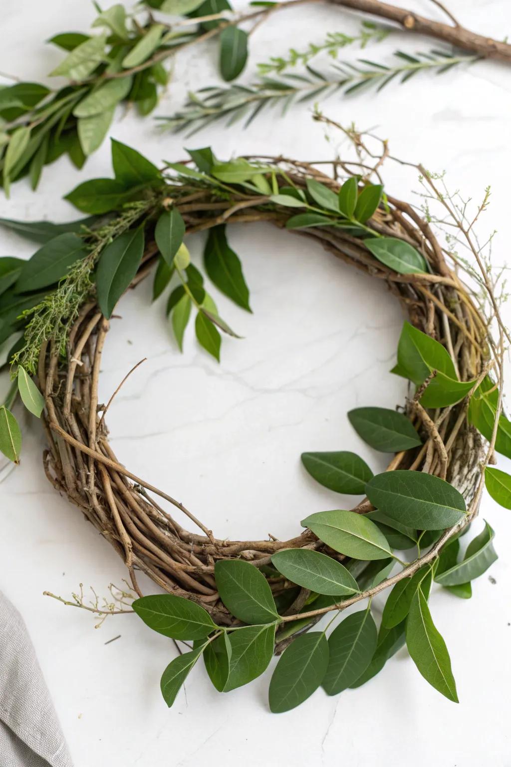 Embrace renewal with a nature-inspired Lent wreath, where simplicity meets bold natural beauty.