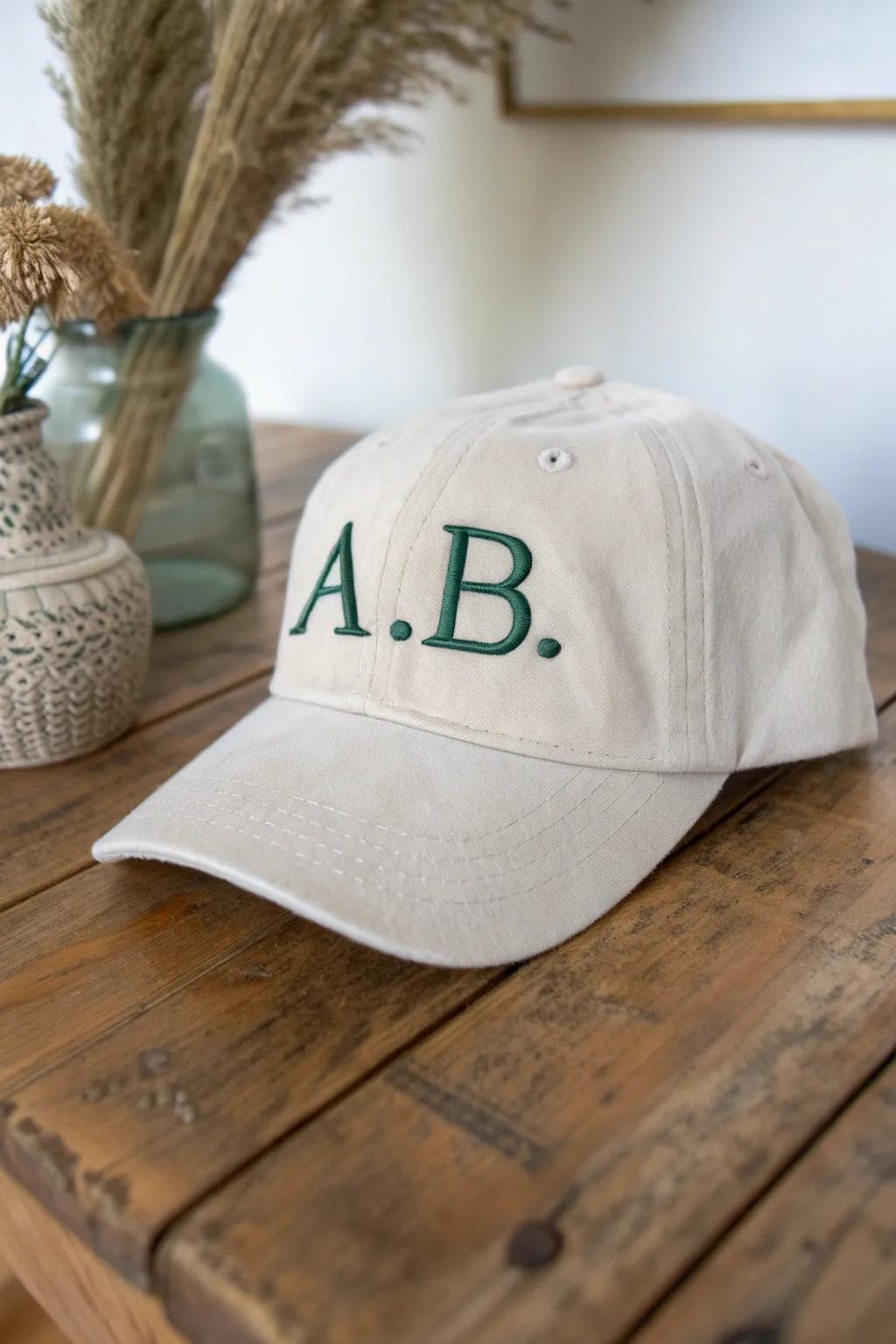 Add a personal touch with custom initials: a blend of minimalism and boho charm.