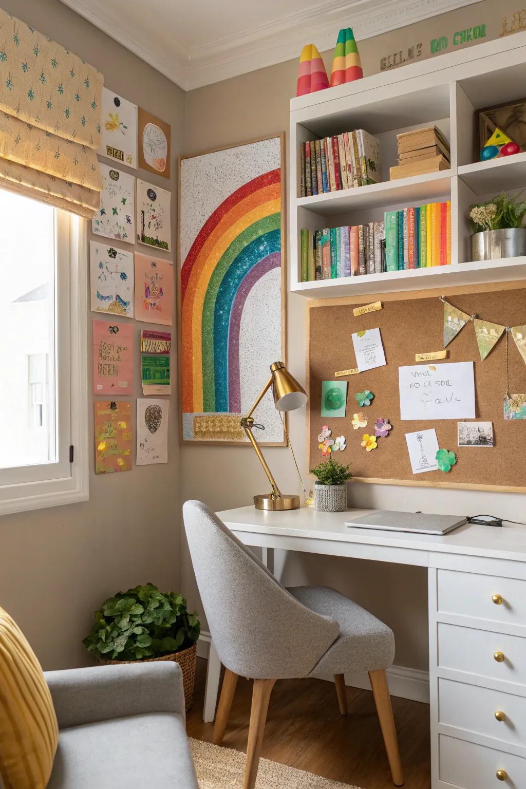 A pot of gold bulletin board symbolizing dreams and treasures.