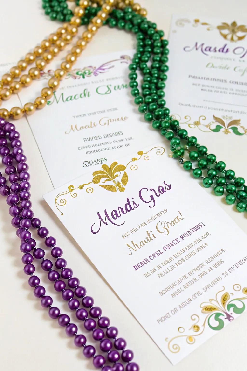 Bead accents add authenticity and charm to your invitations.