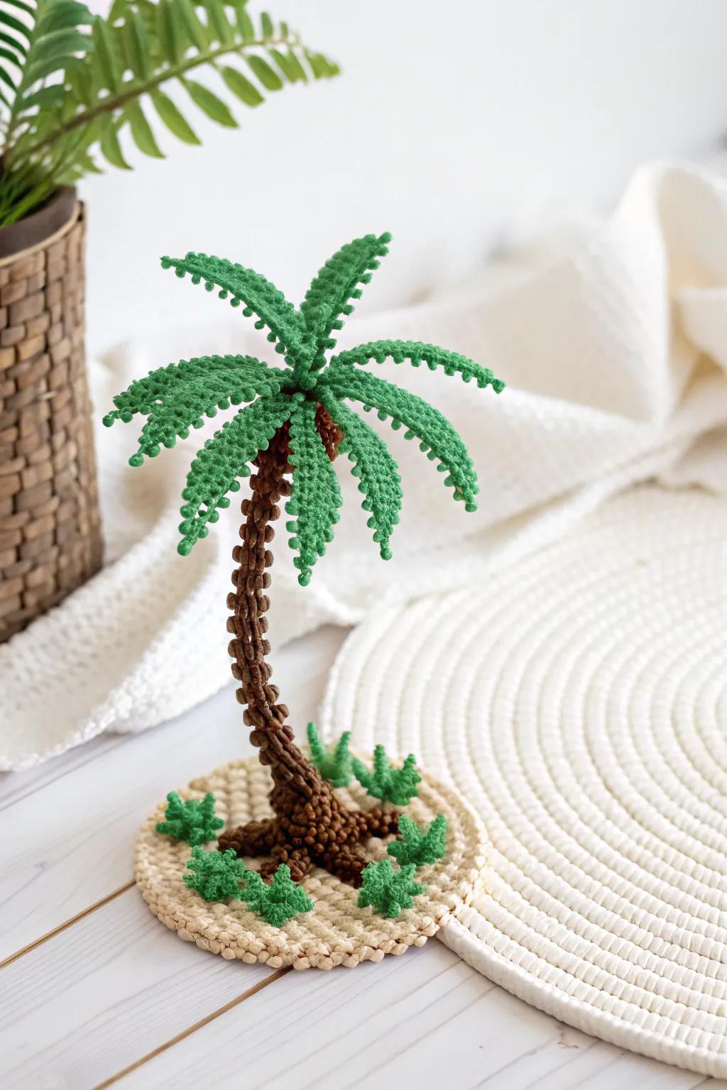 Embrace the beauty of nature's mini masterpieces with this charming perler bead palm tree, perfect for adding a touch of whimsy to your space.