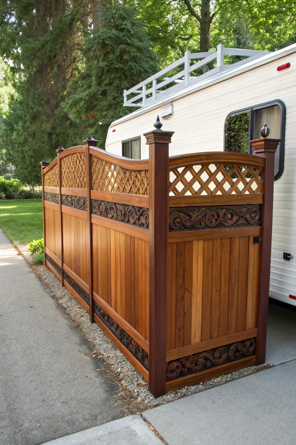 Transform your space with a touch of craftsmanship: A beautifully crafted privacy fence hitch cover.