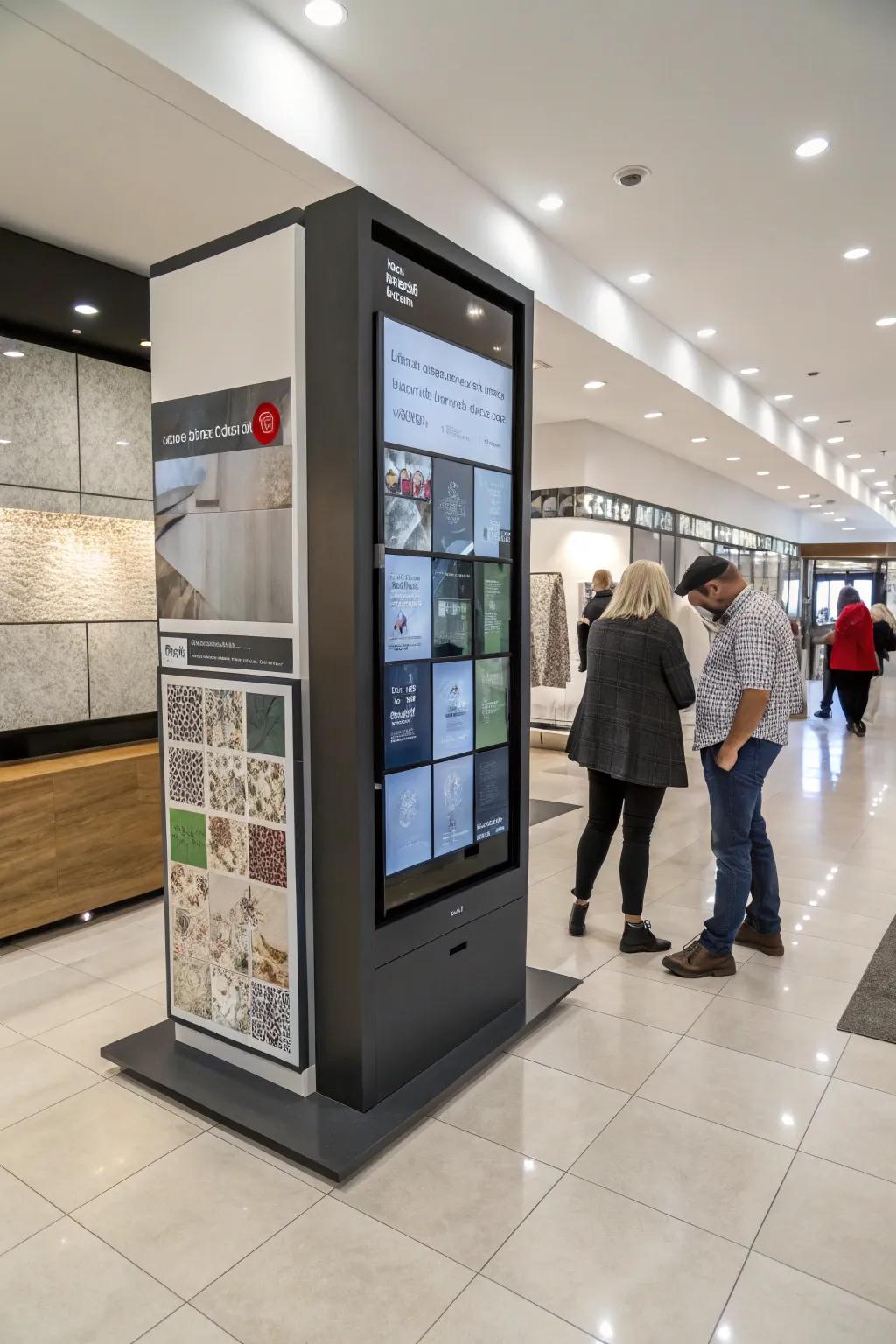 Interactive elements that engage customers in the showroom.