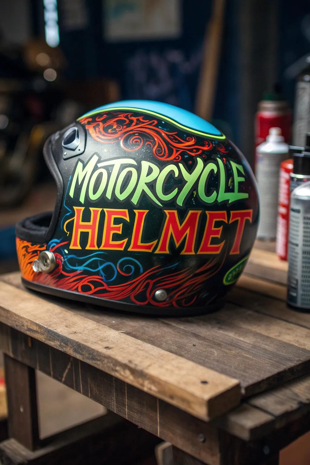Rev up your style with a graffiti-inspired helmet that stands out on the road.