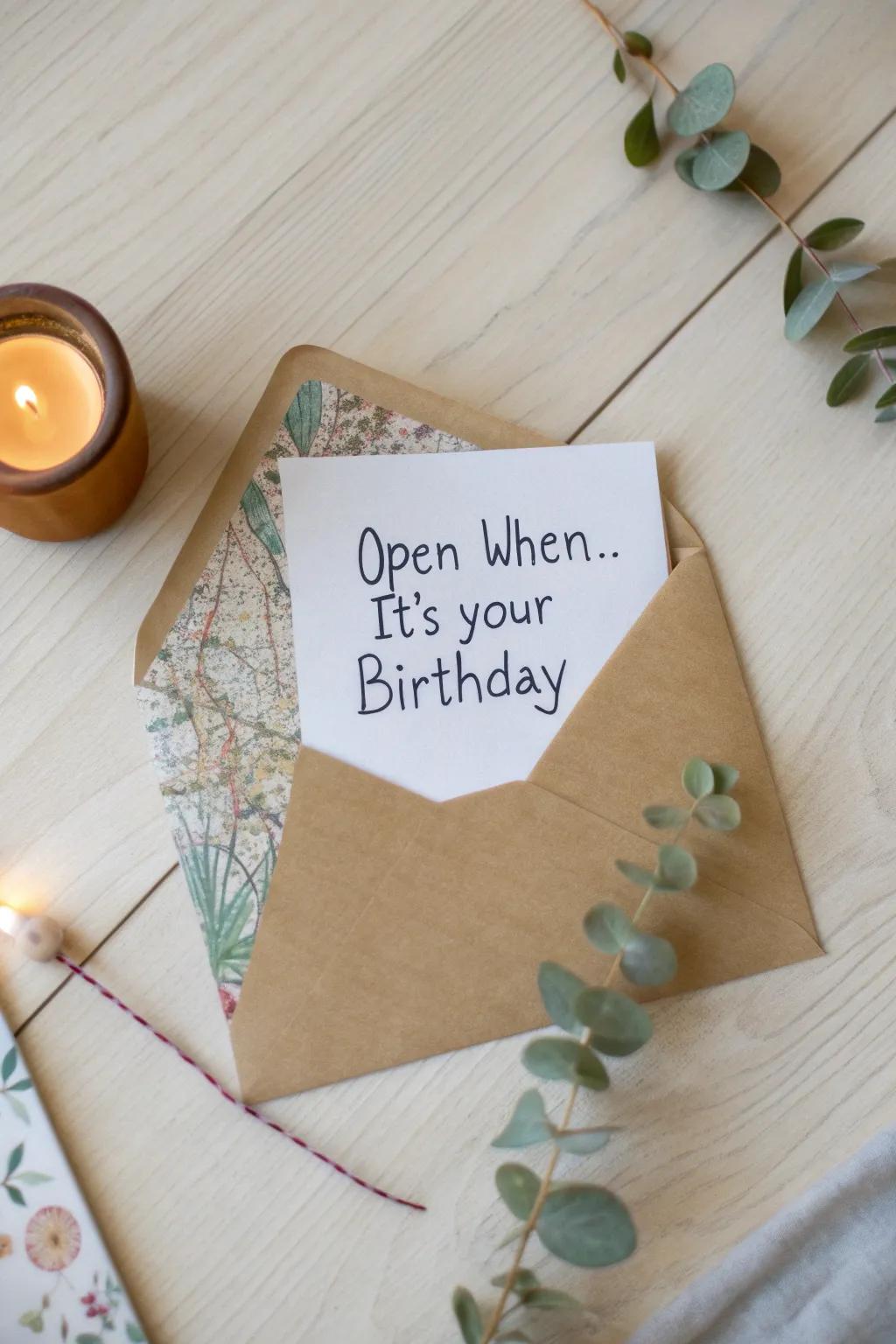 Unlock the adventure on his special day with a heartfelt surprise! 🎉✨ #BirthdaySurprise #OpenWhenLetters