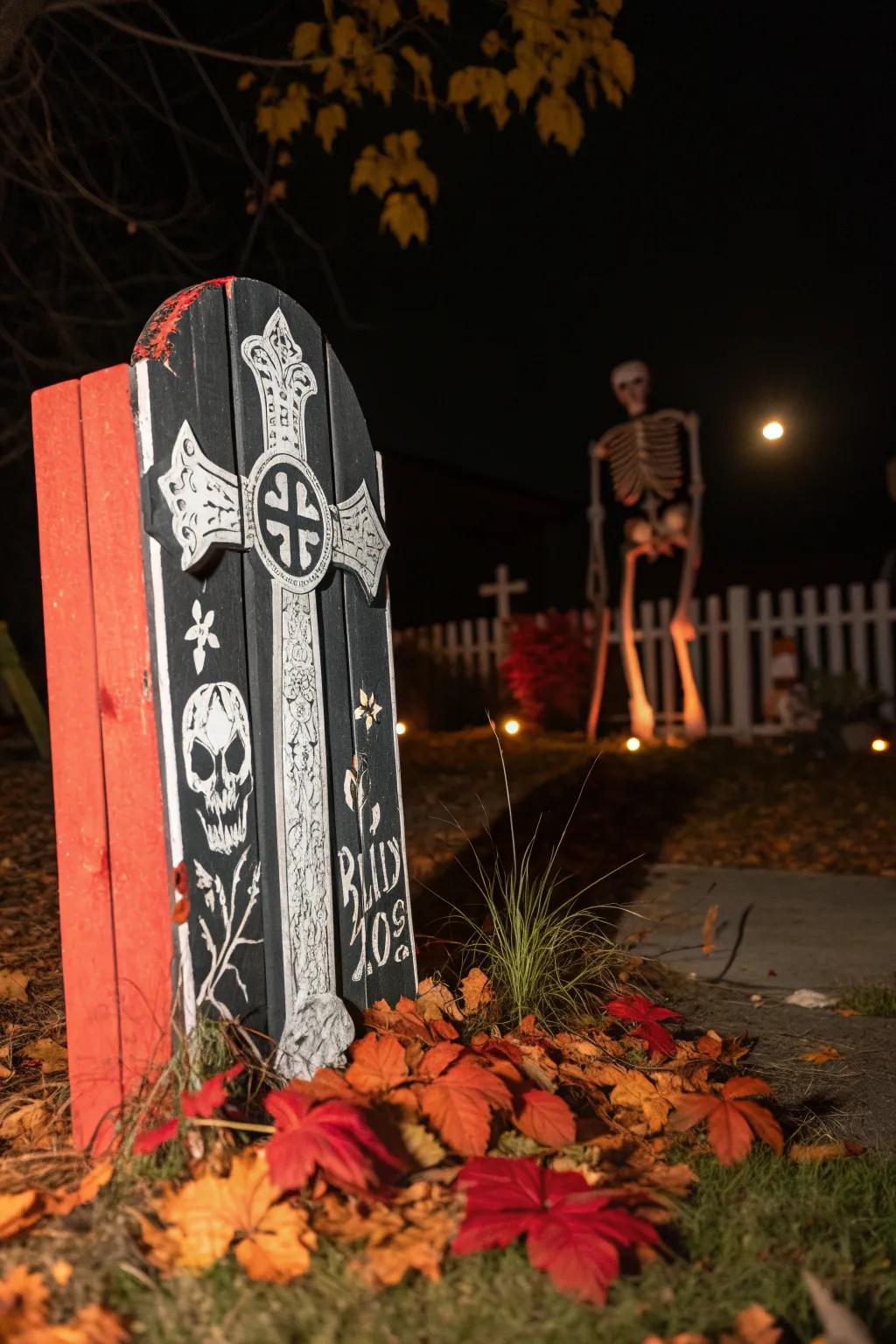 Craft your own hauntingly beautiful pallet graveyard this Halloween!