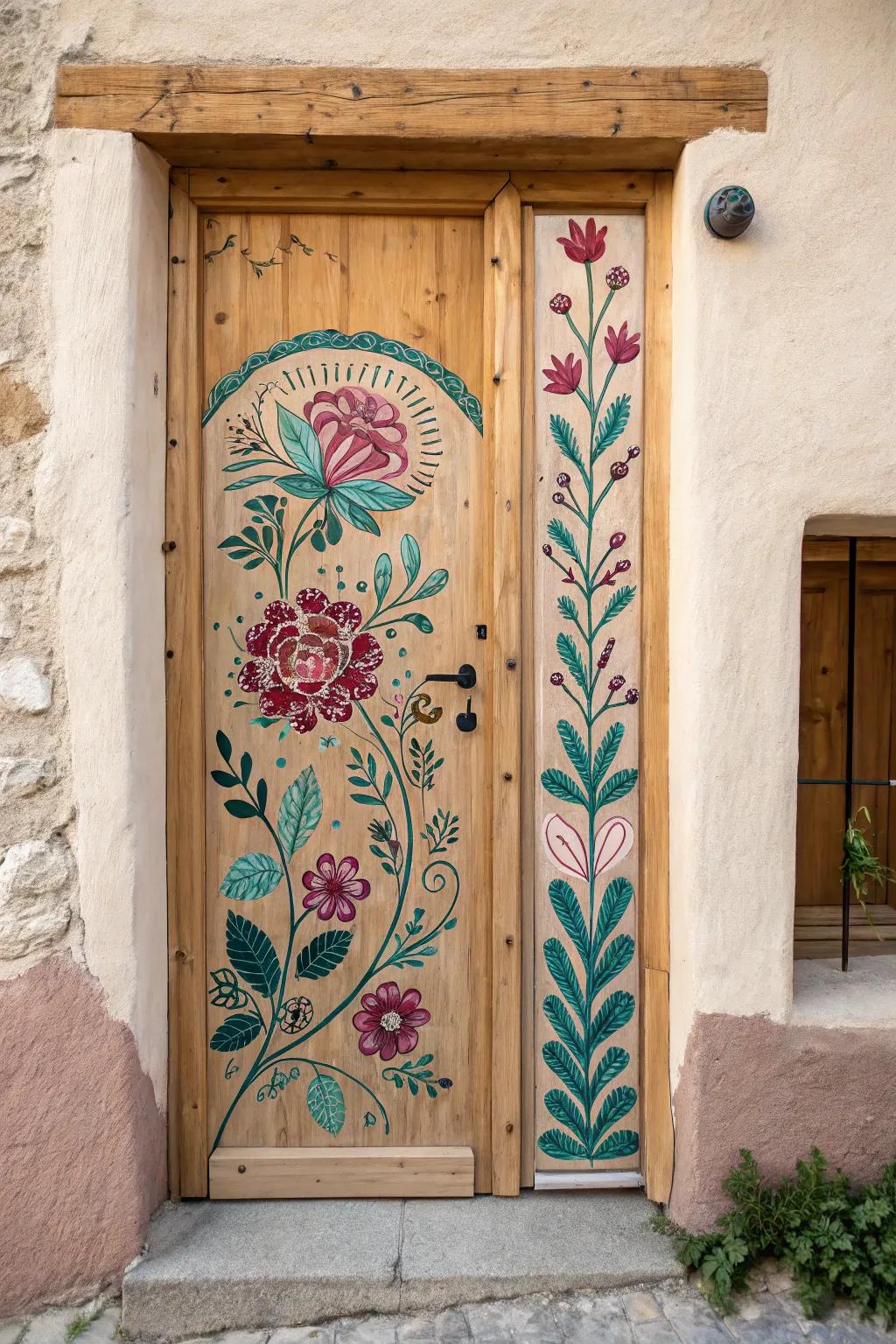 Bring the garden indoors with this beautifully crafted floral door design.