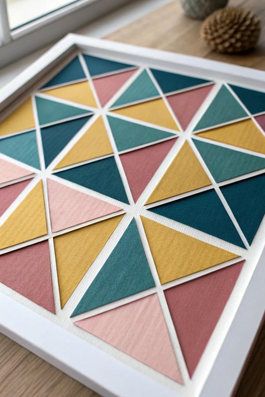 Explore the beauty of simplicity with this abstract geometric paper collage, where bold colors meet minimalist design.