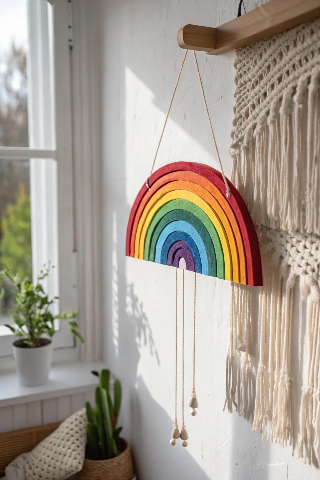 Bring magic into your space with this vibrant DIY rainbow spinner 🌈✨ #CraftWithJoy