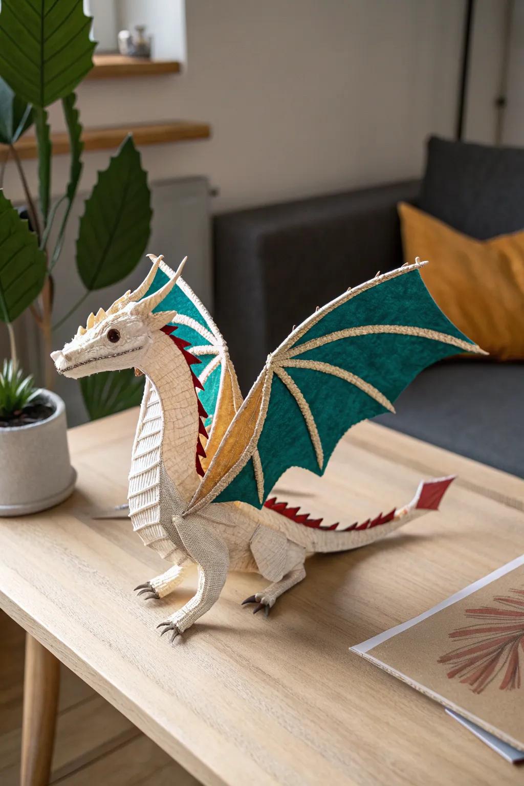 Unleash your creativity with this enchanting mixed media dragon puppet—where Scandinavian simplicity meets boho charm!