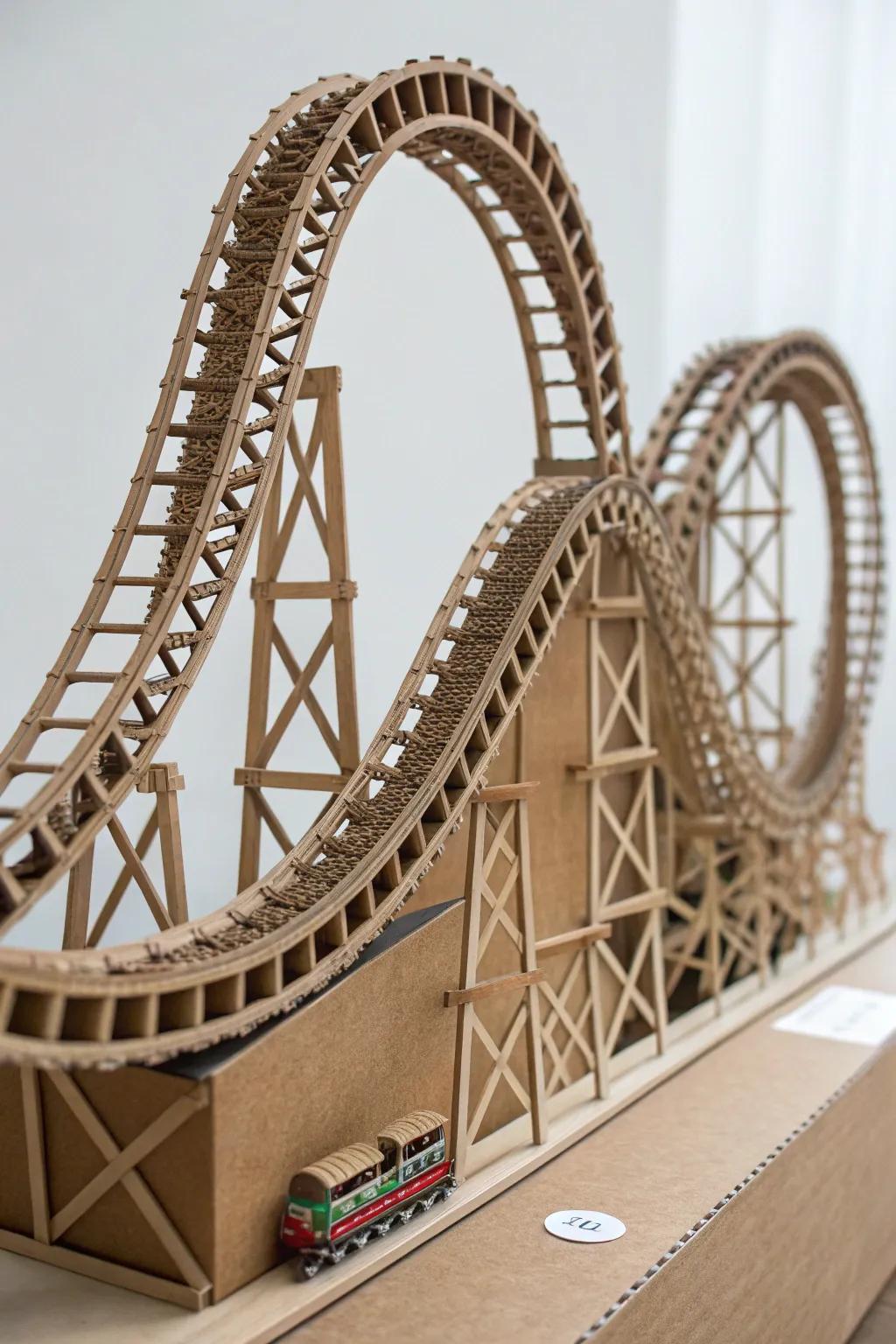 Elevate your creativity with a chic cardboard support system for your paper roller coaster masterpiece!