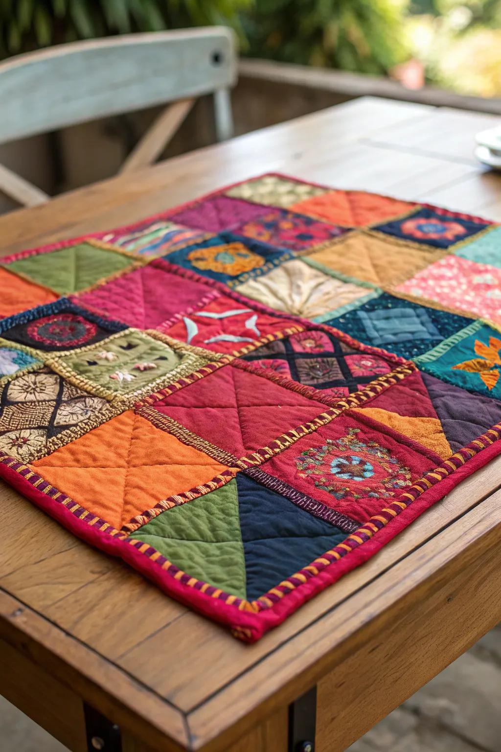 Transform your scraps into a sustainable patchwork masterpiece, where simplicity meets bold beauty.