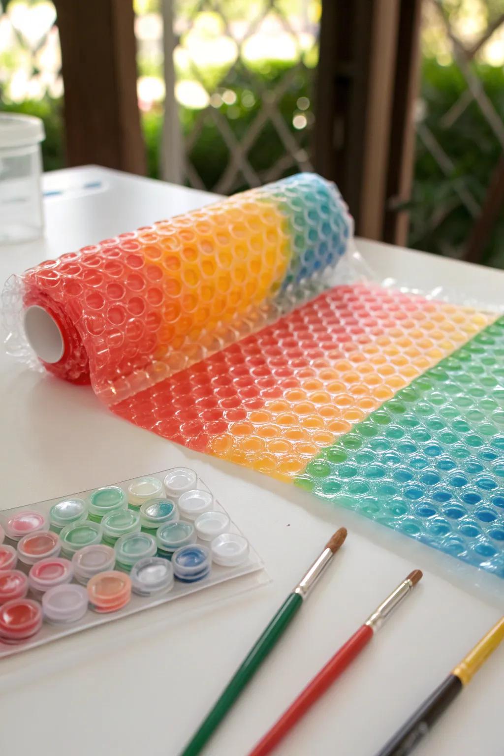 Crafting magic with bubble wrap: where art meets play!