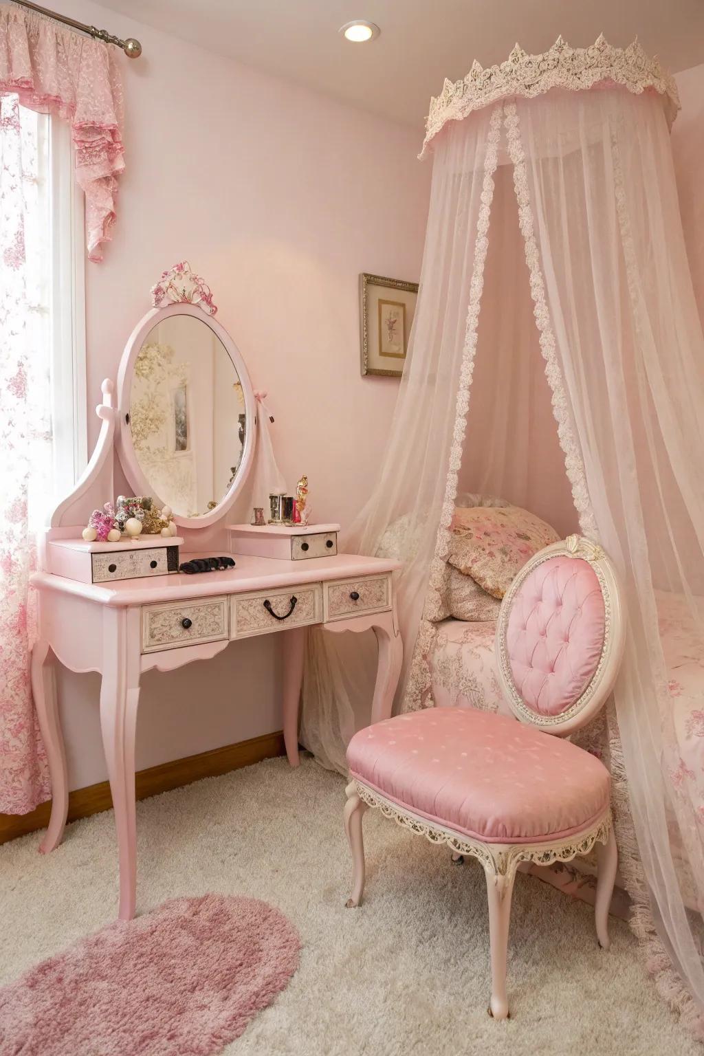 A regal vanity table that adds elegance and function.
