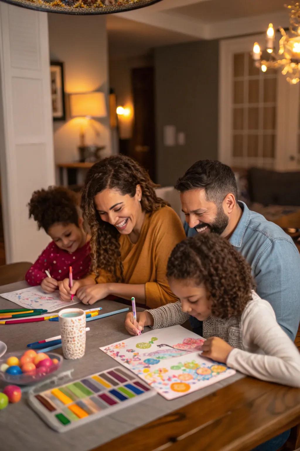 A DIY art night brings out creativity and shared laughter.