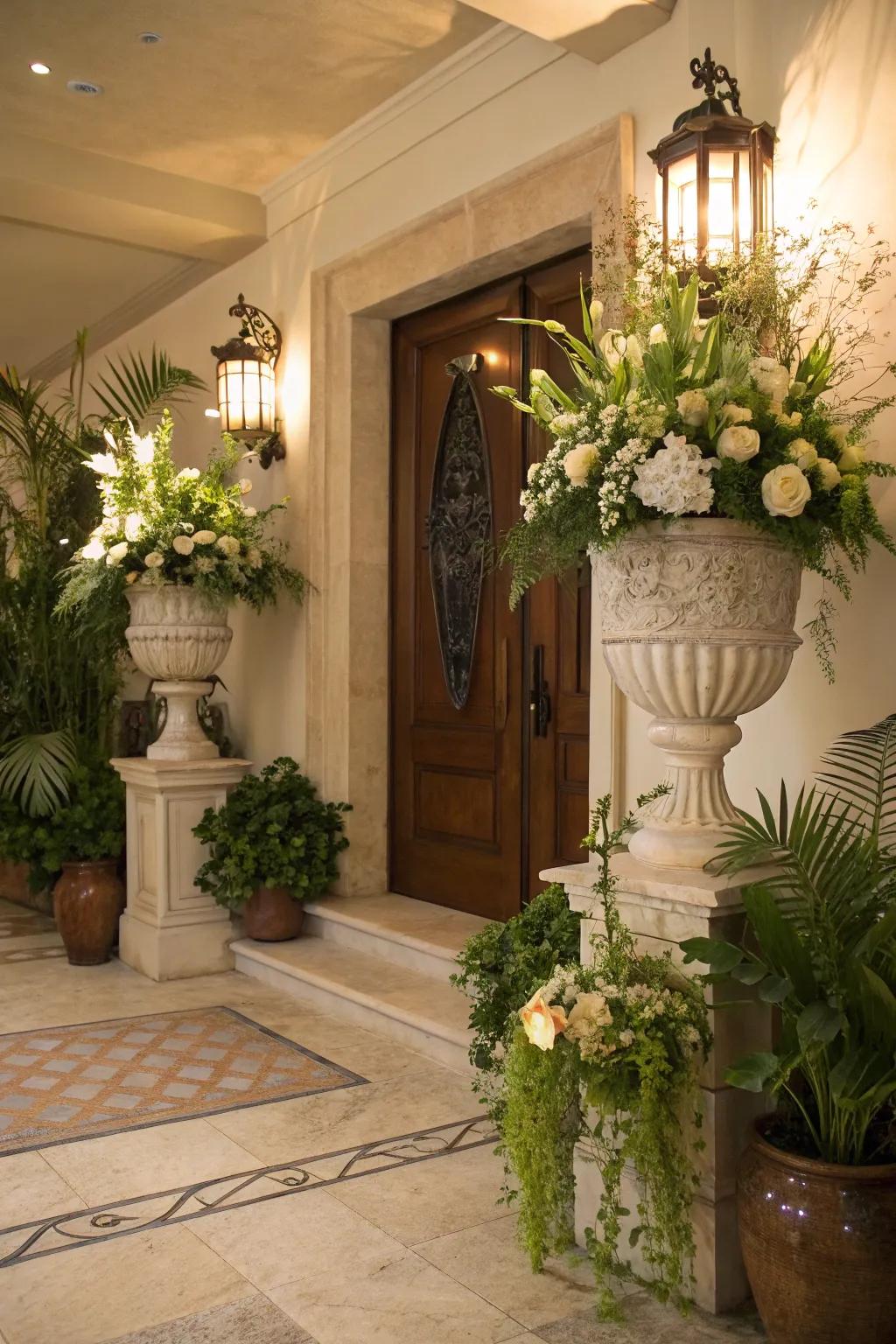 Decorative accents bring warmth and personality to the entryway.