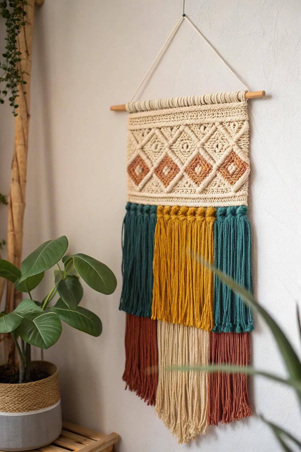 Transform your space with a handcrafted textured wall hanging—where simplicity meets boho elegance.