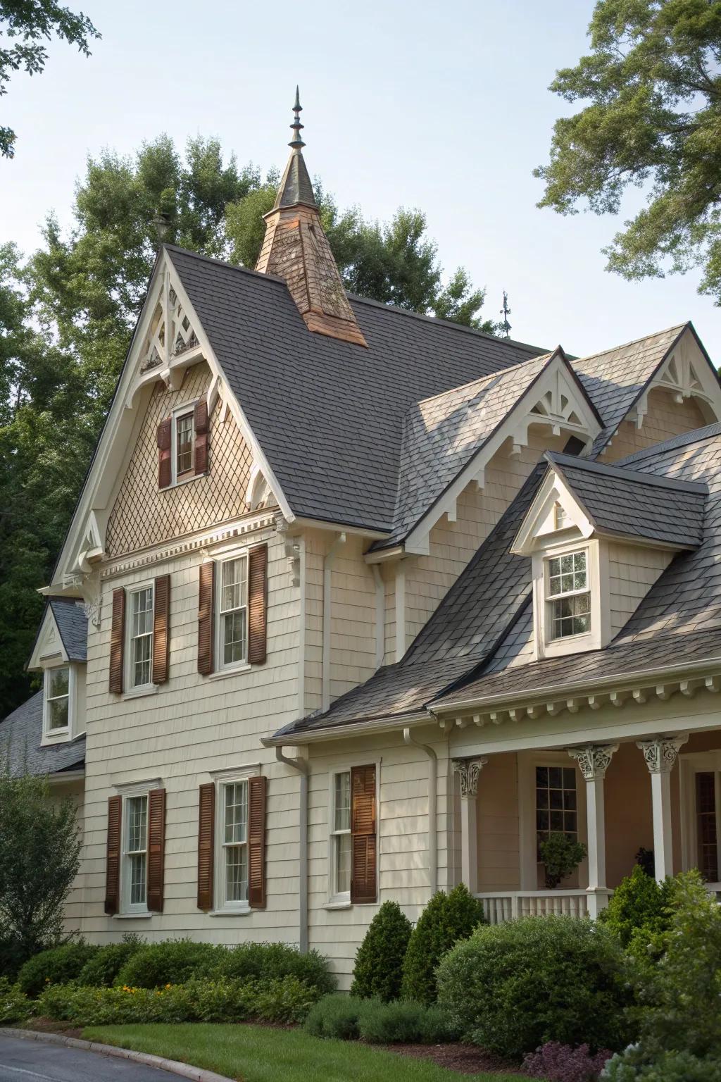 The Dutch gable roof adds a charming blend of styles to your home.
