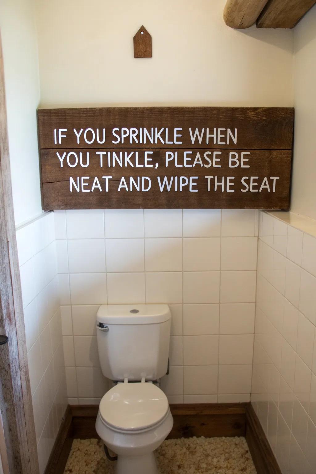 Bathroom humor that's both funny and functional.