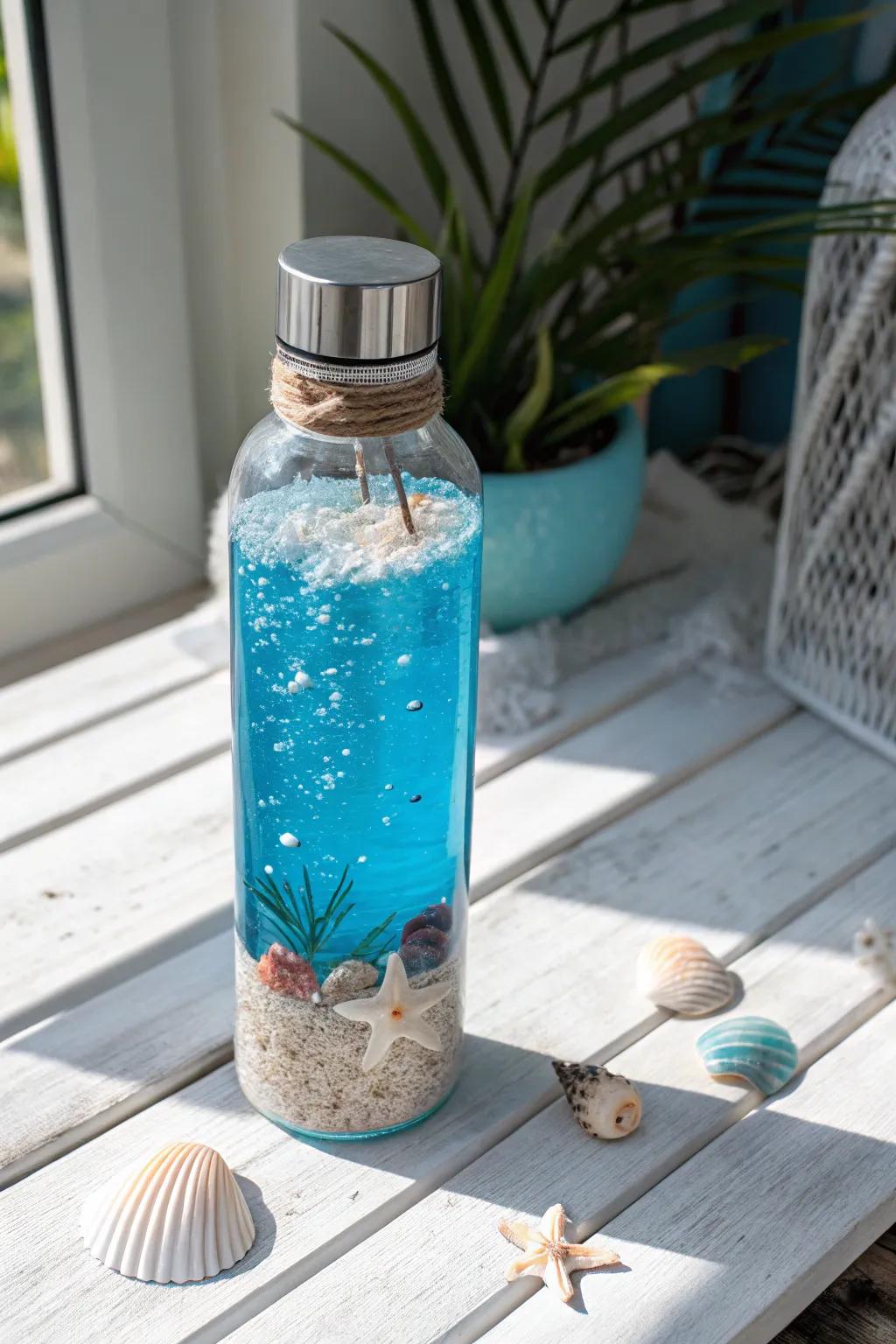 Bring the ocean to your fingertips with this serene sensory bottle.