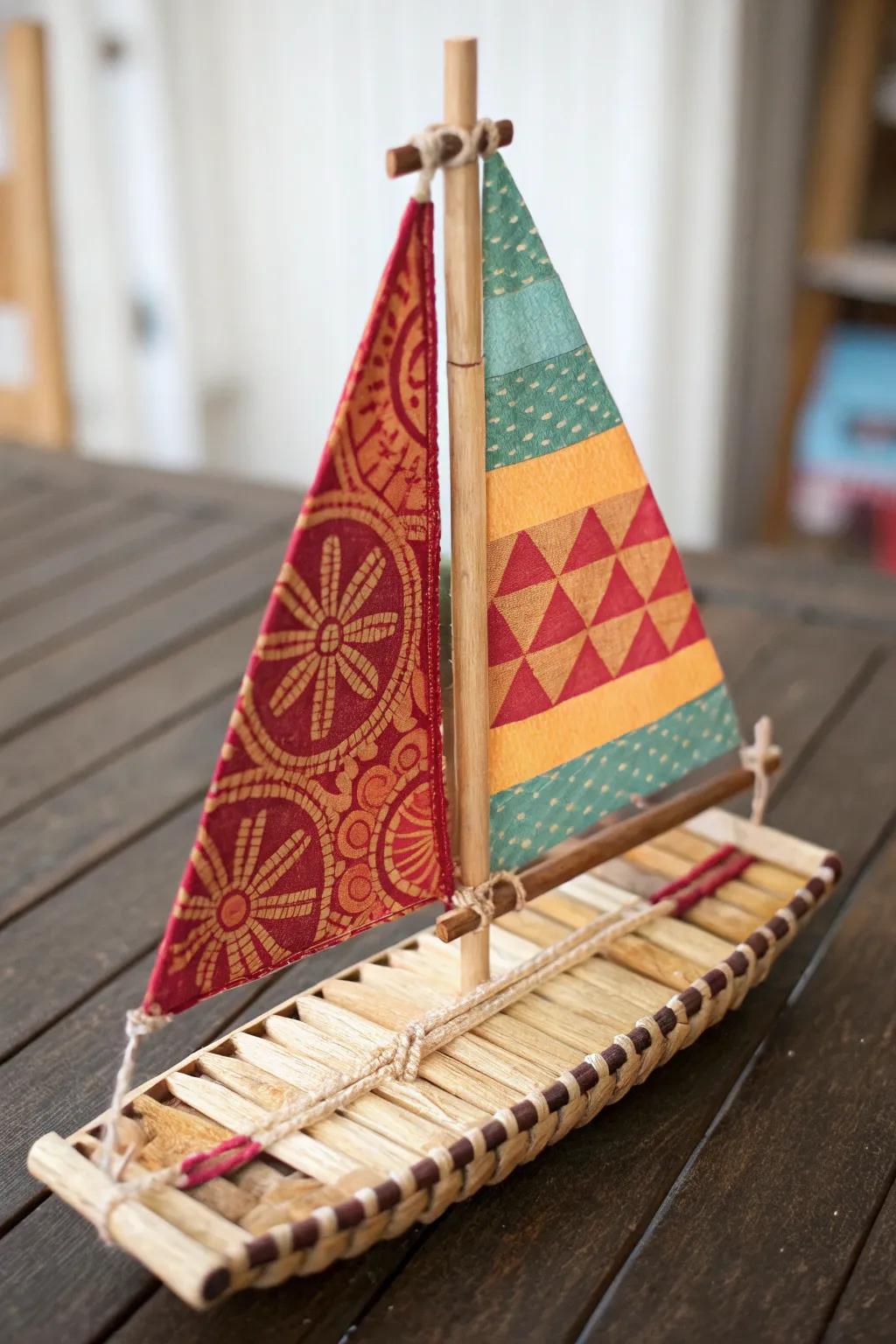 Set sail with style: Craft your own popsicle stick sailboat for the ultimate summer adventure!