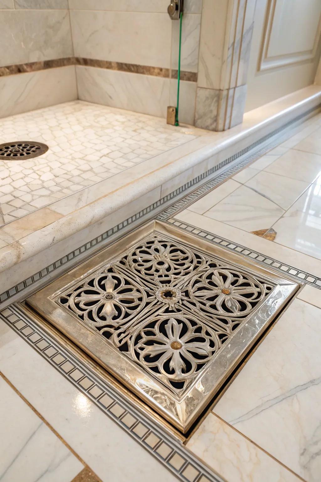 Decorative grates add character to your bathroom.