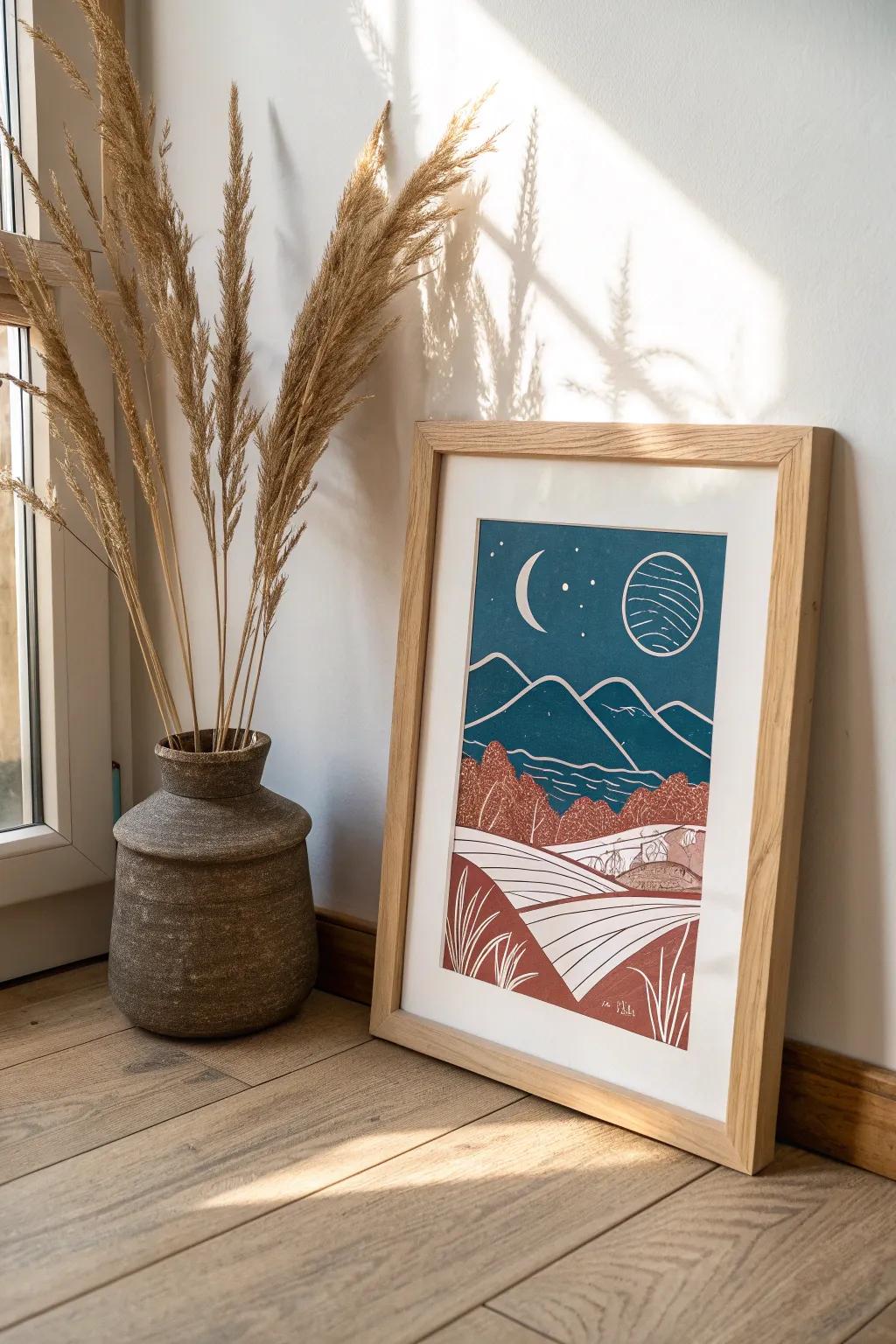 Elevate your space with custom wall art that blends simplicity and striking colors, perfect for the modern minimalist.