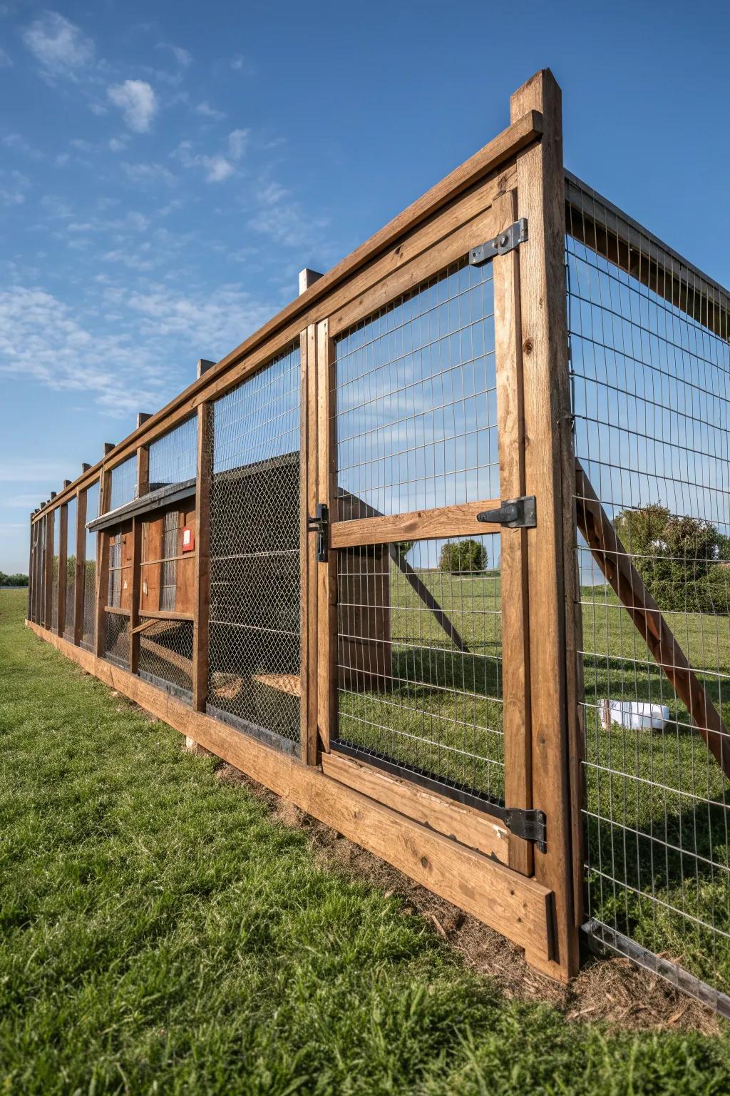 Experience the ultimate craftsmanship with this bold turkey coop outdoor run—where style meets functionality.