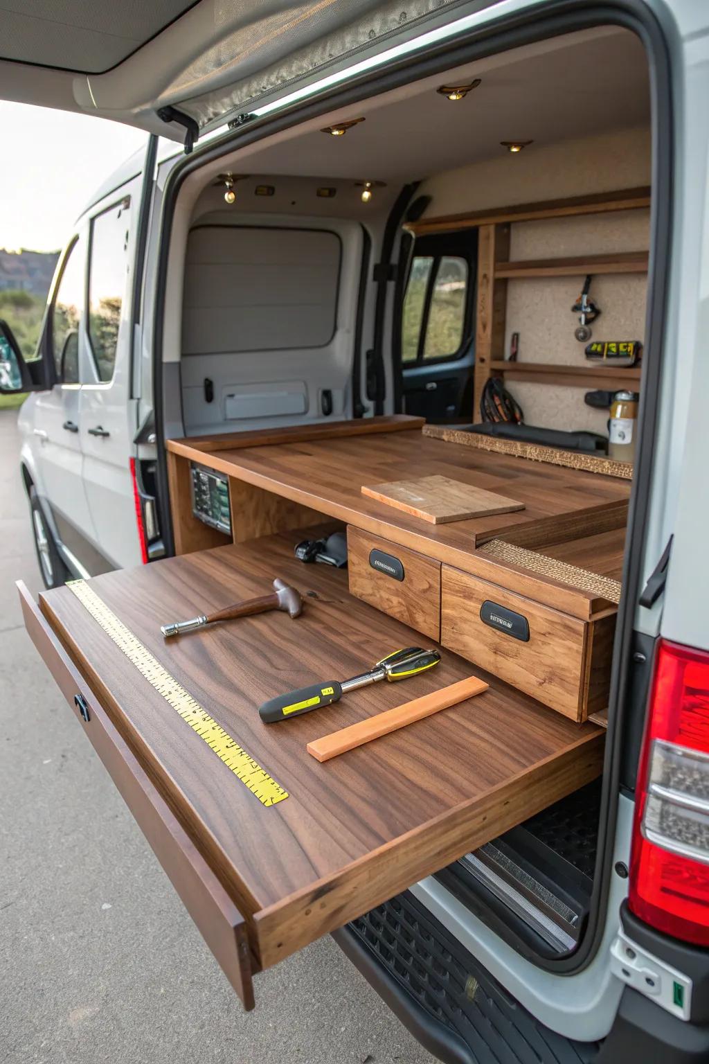 Crafted Efficiency: The Ultimate Fold-Out Workbench for Carpenters on the Go