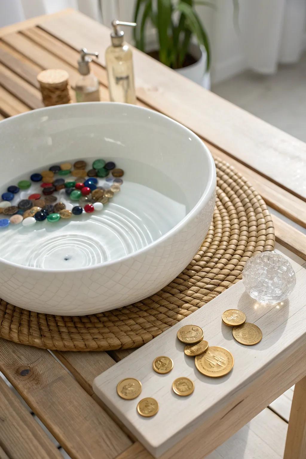 Discover hidden gems in a world of water play, where simplicity meets treasure!