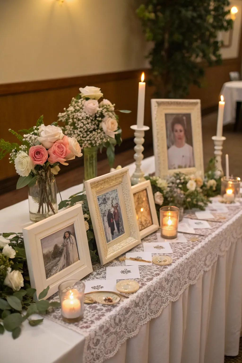 Bring elegance to your space with tabletop photo arrangements.
